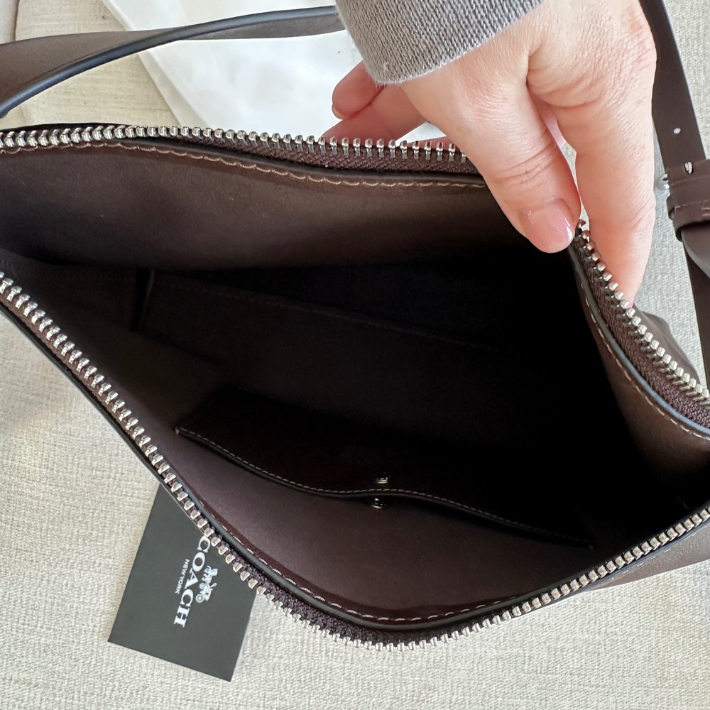 NWT Coach New York Brown Leather Shoulder Bag Genuine Full Grain Leather - Picture 9 of 12